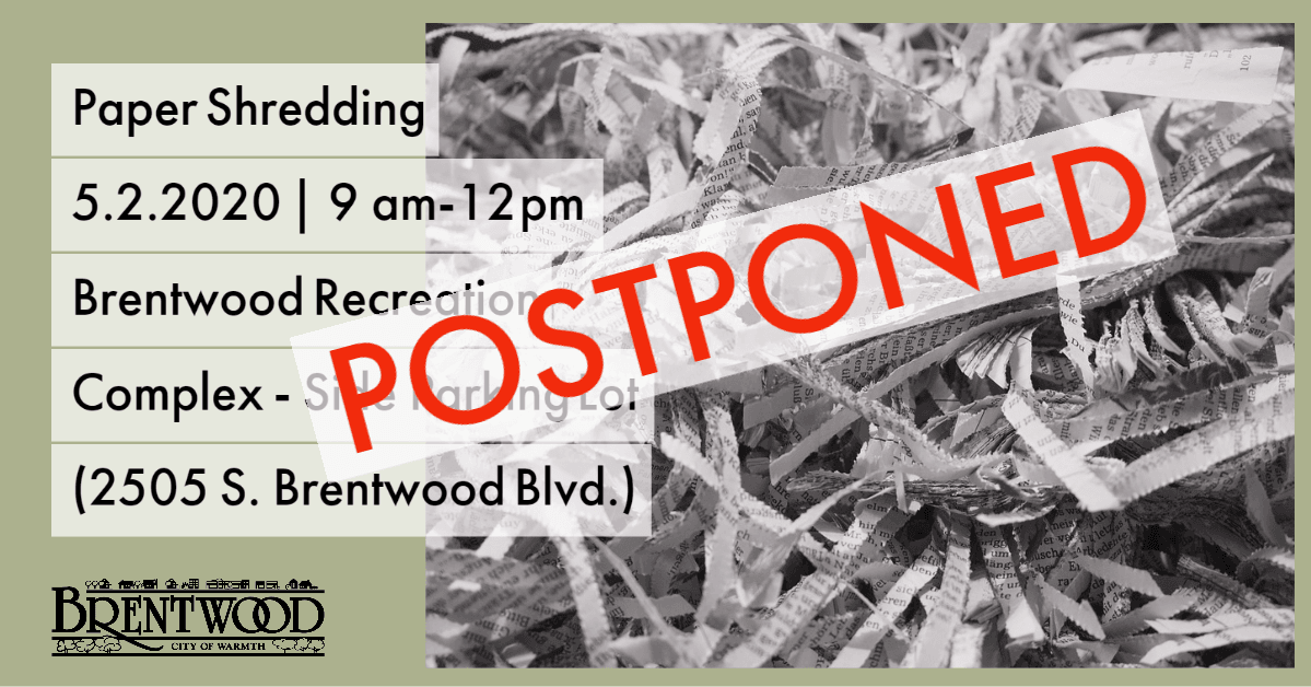 Community Shred Day 05.02.2020 Postponed