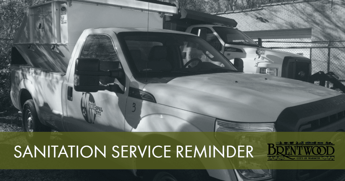 Public Works Sanitation Service Reminder