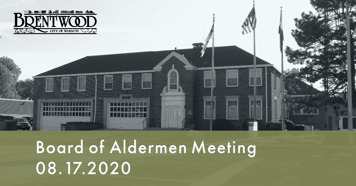 Board of Aldermen Meeting 8.17.2020