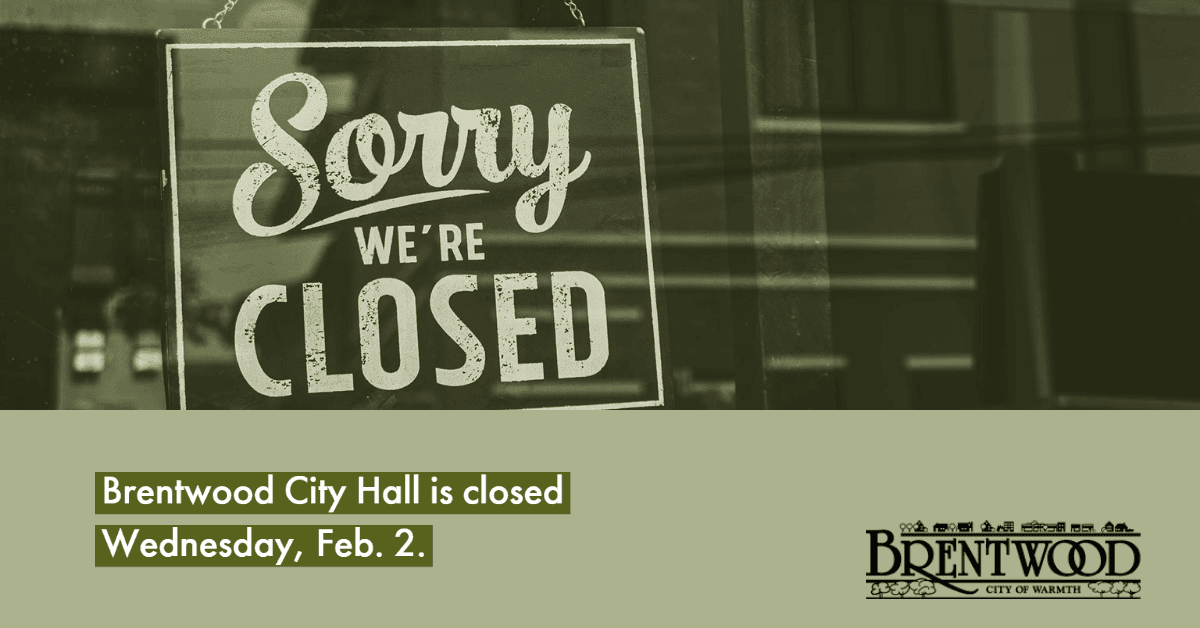 City Hall Closed 2.2.2022