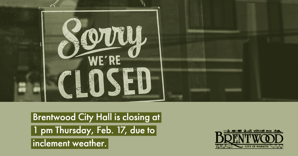 City Hall Closed Early 2.17.22