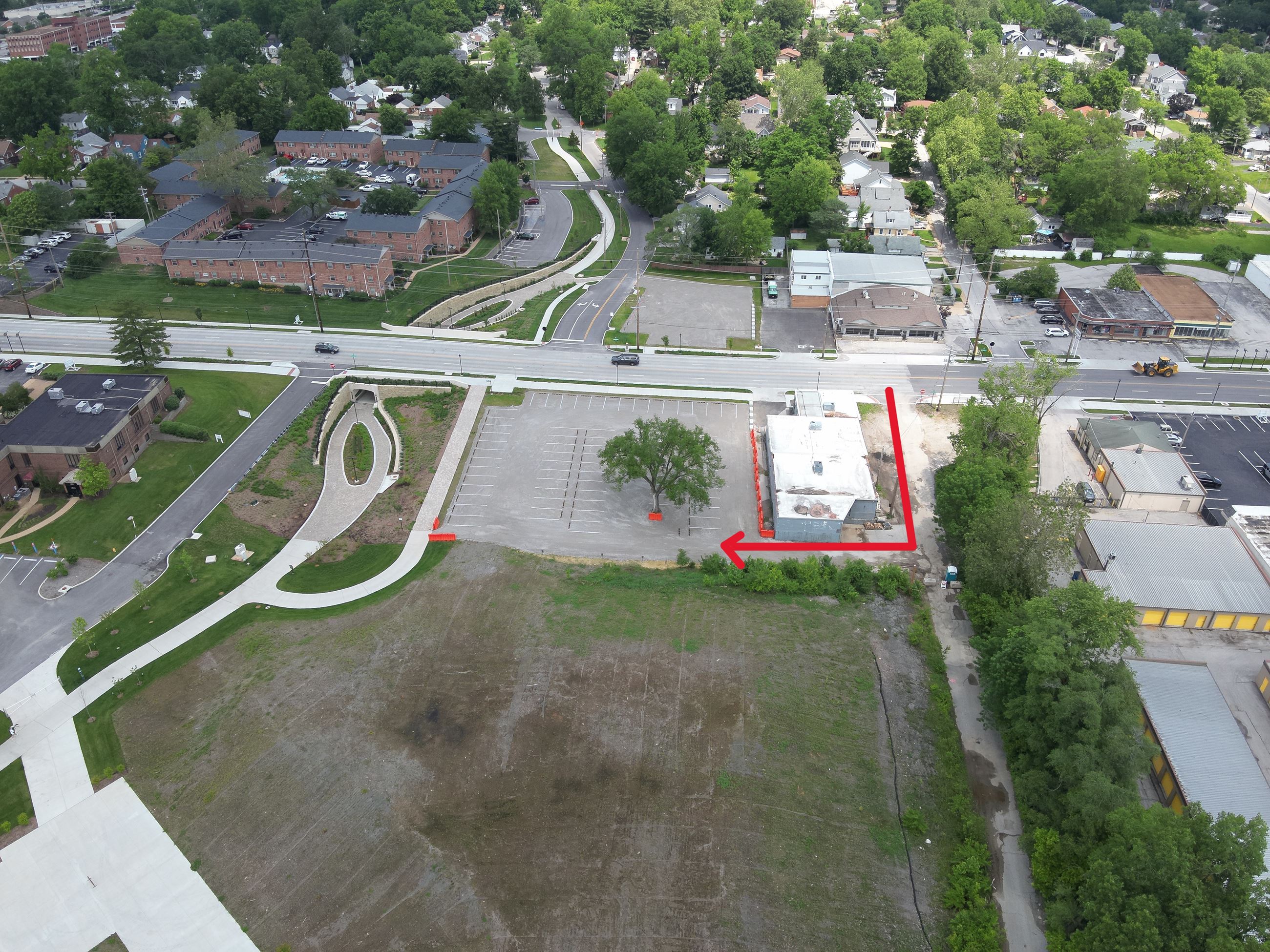 Parking Lot with Arrow