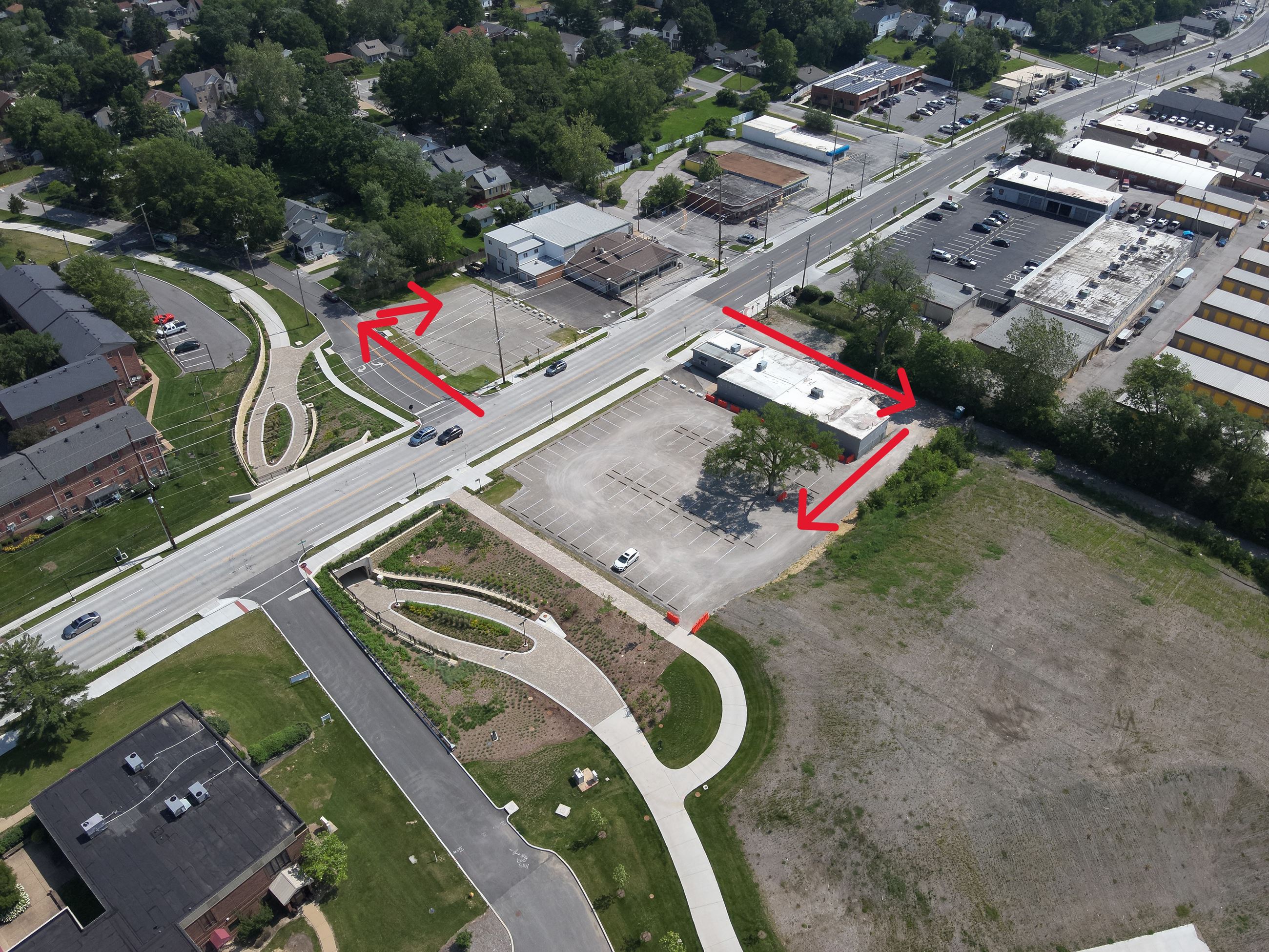 North and South Lots with Arrows